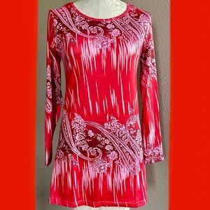 Women's Red Paisley Floral Tunic